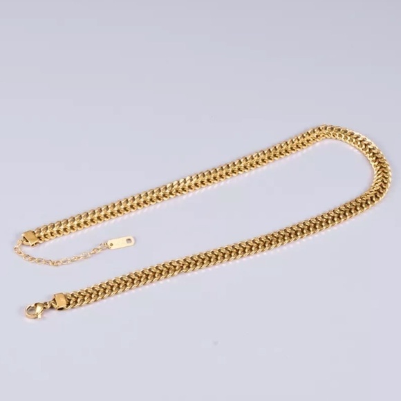 Re-stocked❗️new 18k Gold Plated Chunky Woven Chain Choker Necklace - Picture 5 of 9